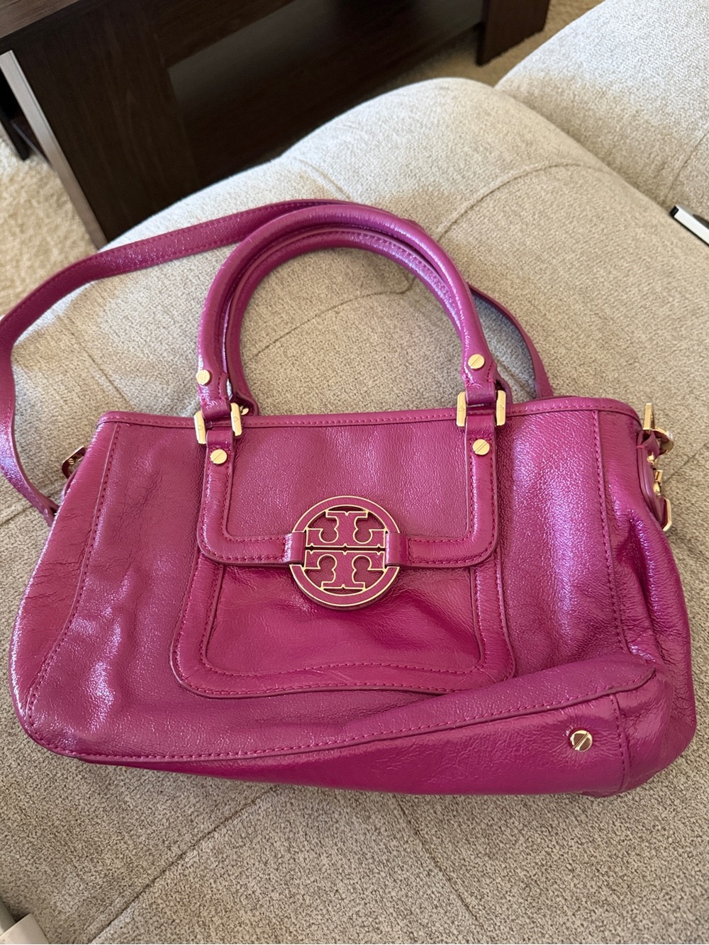 Tory Burch Pink Leather Top-Handle Shoulder Bag